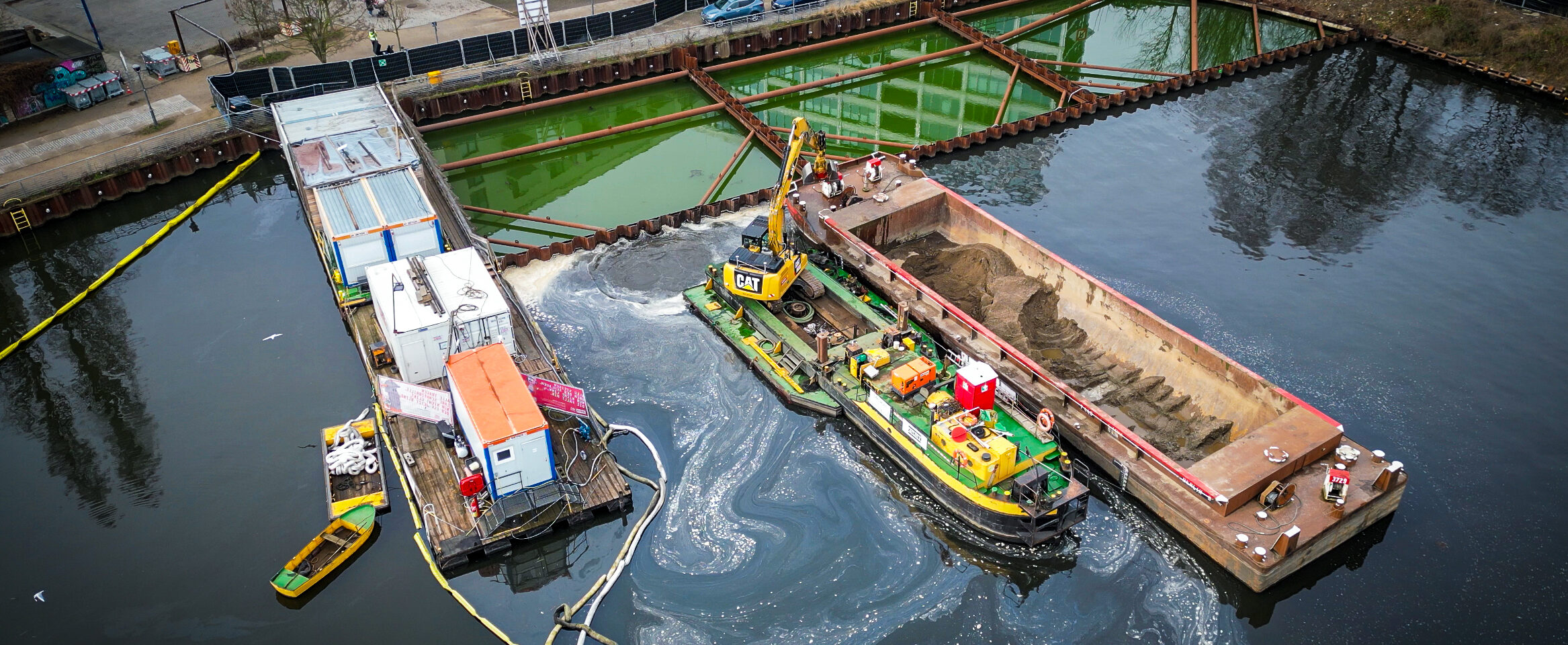 Erfolgreiche Sanierung am Rummelsburger See - RAW liefert Sedimentsperre